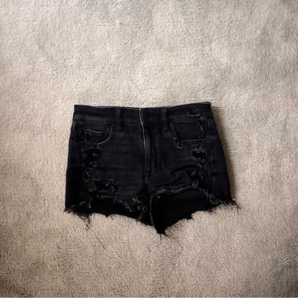 black distressed jean shorts! In great condition!